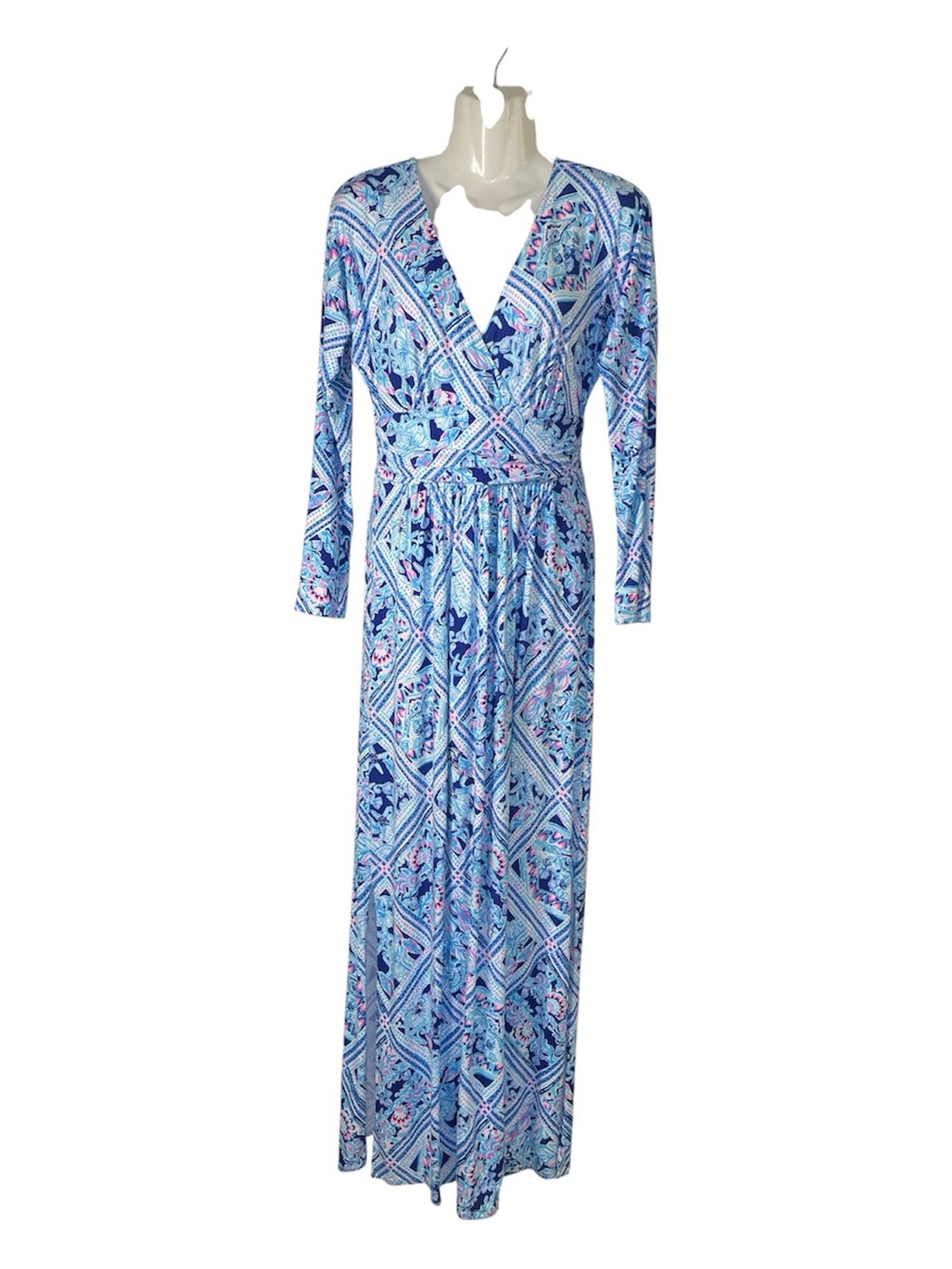 Lilly Pulitzer Nichola Printed Long-Sleeve Maxi Dress sz S EUC